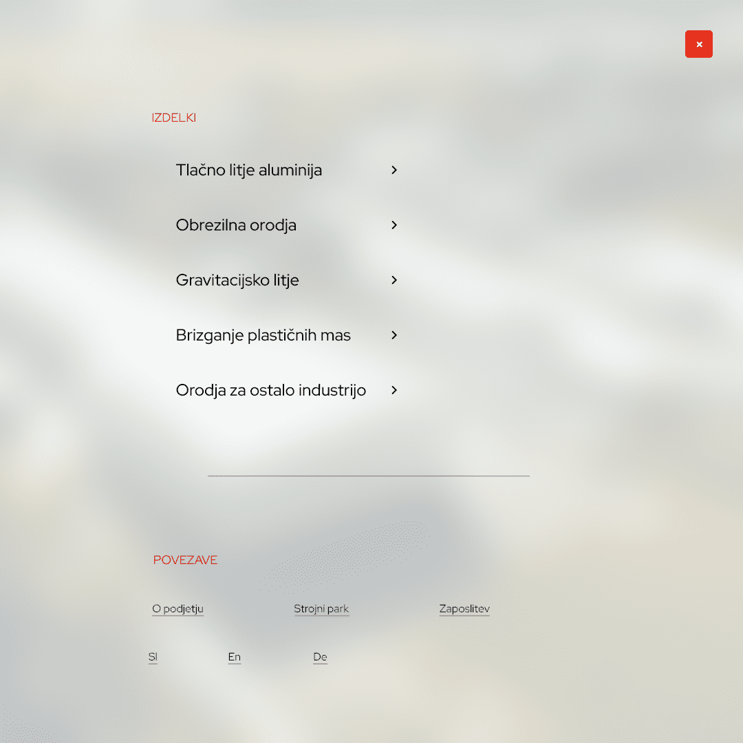 Orodjarstvo Gorjak minimalističen meni spletne strani